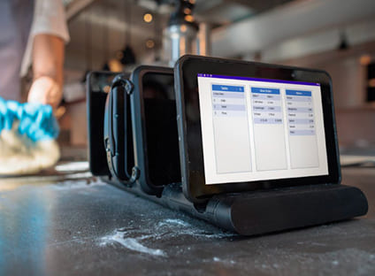 Rugged terminal on a counter