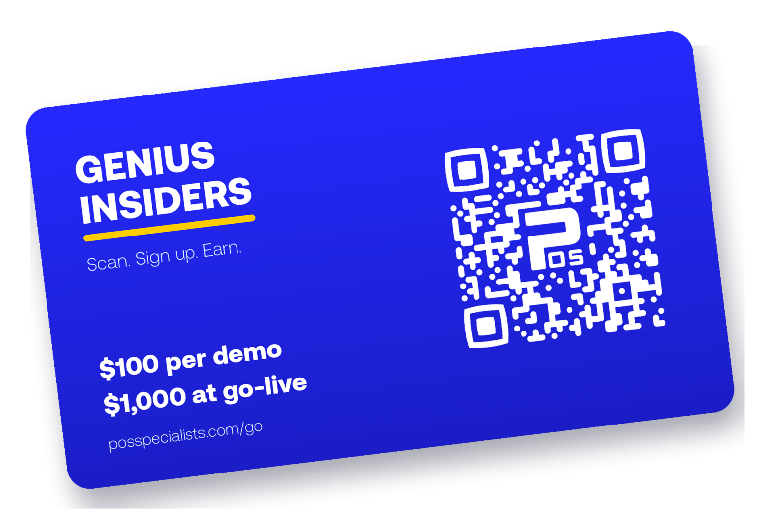 Genius Insiders referral card with a QR code